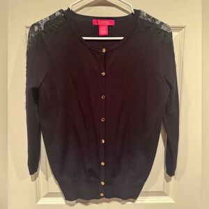 Catherine Malandrino Black Knit Cardigan Sweater